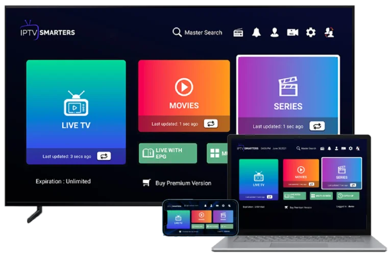 IPTV Smarters App Mobile Interface